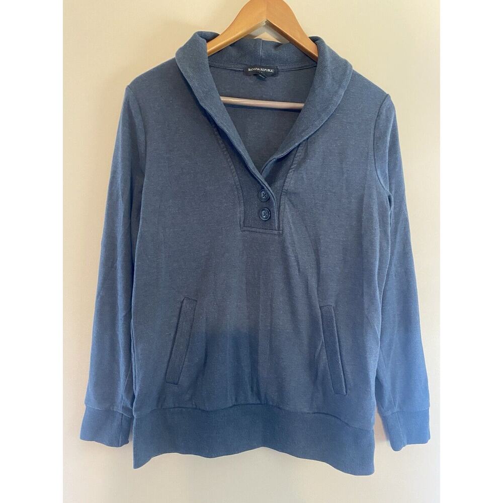 Banana Republic Women’s Pullover Collared Vneck Sweater Gray Size Medium